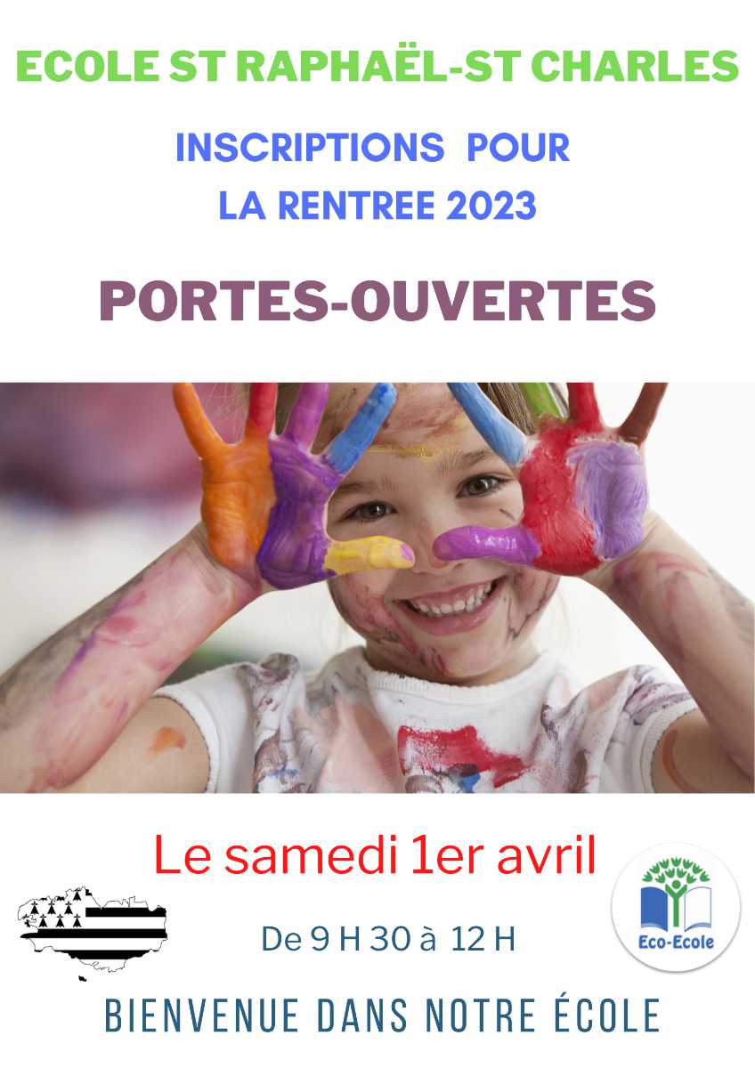À l'occasion des portes ouvertes 2023, l'école primaire Saint-Raphaël/Saint-Charles vous invite à venir découvrir l'établissement et rencontrer l'équipe pédagogique.